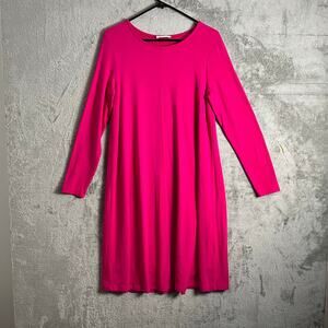 Kettlewell Minimalist Pink Long Sleeve Midi Dress Large Modern Sleek Everyday